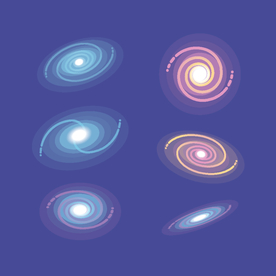 宇宙星空宇航员飞船插画图片