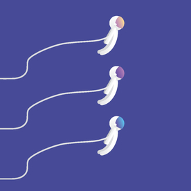 宇宙星空宇航员飞船插画图片