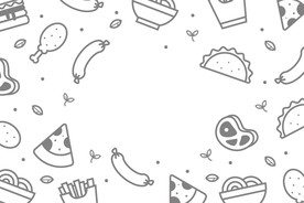 手绘西式快餐食物背景