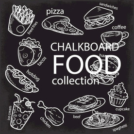 手绘西式快餐食物背景