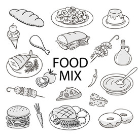 手绘西式快餐食物背景