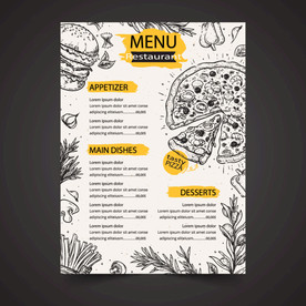 西餐厅菜单模板