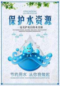 节约用水社会公益宣传海报