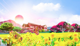 地产复古国风古风背景海报素材