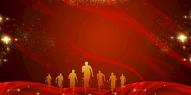 企业红色颁奖晚会背景海报素材