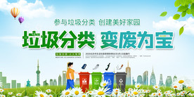 垃圾分类社会公益活动海报素材