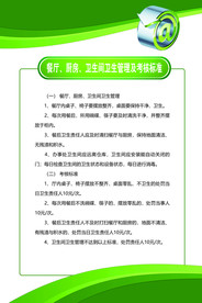 餐饮卫生考核标准标语海报素材