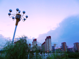 平山县城冶河桥风景