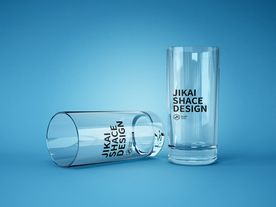 透明玻璃杯啤酒杯LOGO样机