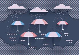 伞 卡通元素矢量图