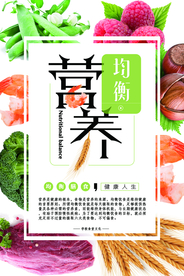 营养均衡食堂文化社会公益海报