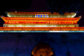 鼓楼夜景鼓楼北面声闻于天