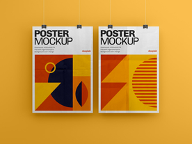 垂直海报模型集样机