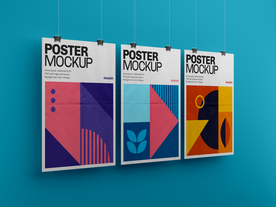 垂直海报模型集样机