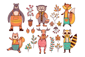 秋天绘画树叶素材