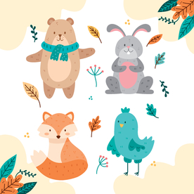 秋天绘画树叶素材