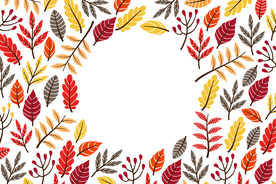 秋天绘画树叶素材