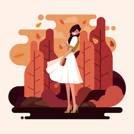 秋天绘画树叶素材