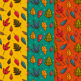 秋天绘画树叶素材