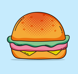 手绘汉堡