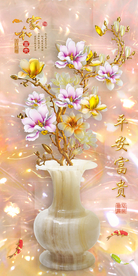 玉雕花瓶装饰画