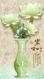 玉雕花瓶装饰画