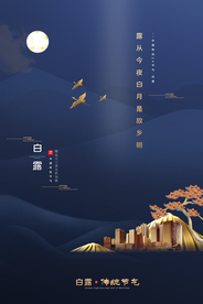 白露节气传统活动宣传海报素材