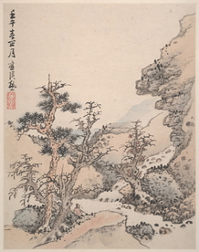 传统山水水墨国画