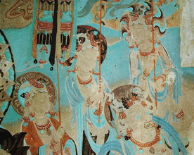 敦煌壁画  说法图 千佛  文