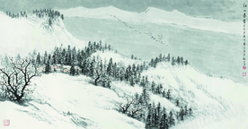 江山暮雪图