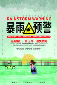 暴雨预警公益活动海报素材