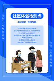 社区体温检测公益活动海报
