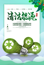 清洁能源社会公益宣传海报素材