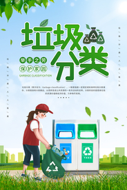 垃圾分类社会公益活动海报素材