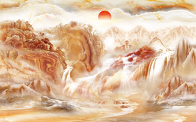 石纹山水背景墙