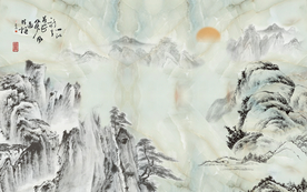 石纹山水背景墙