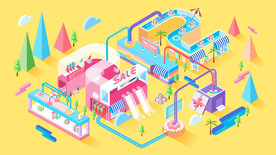 双12购物节25D促销矢量插画