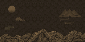 山水复古地产海报背景素材