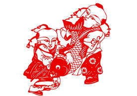 年画复古剪纸剪影古风海报素材