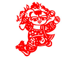 年画复古剪纸剪影古风海报素材