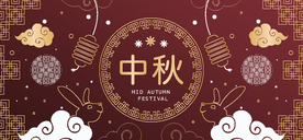 中秋节活动宣传海报矢量素材图片