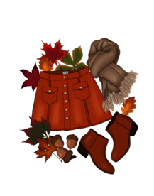 圣诞节 插画 毛巾 鞋子 松果