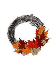 手绘丰收的季节设计插画素材+纹