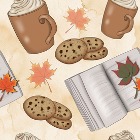 手绘丰收的季节设计插画素材+纹