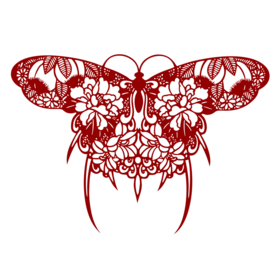 蝴蝶剪纸标志标识图标素材