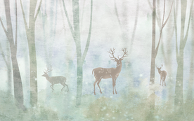 森林麋鹿背景墙
