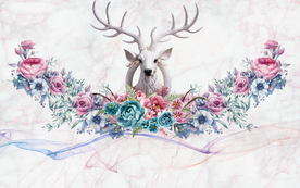 简约麋头背景墙