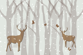 森林麋鹿背景墙