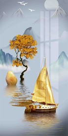 现代轻奢装饰画石来运转图片