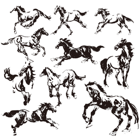 骏马飞奔标识标志图标素材